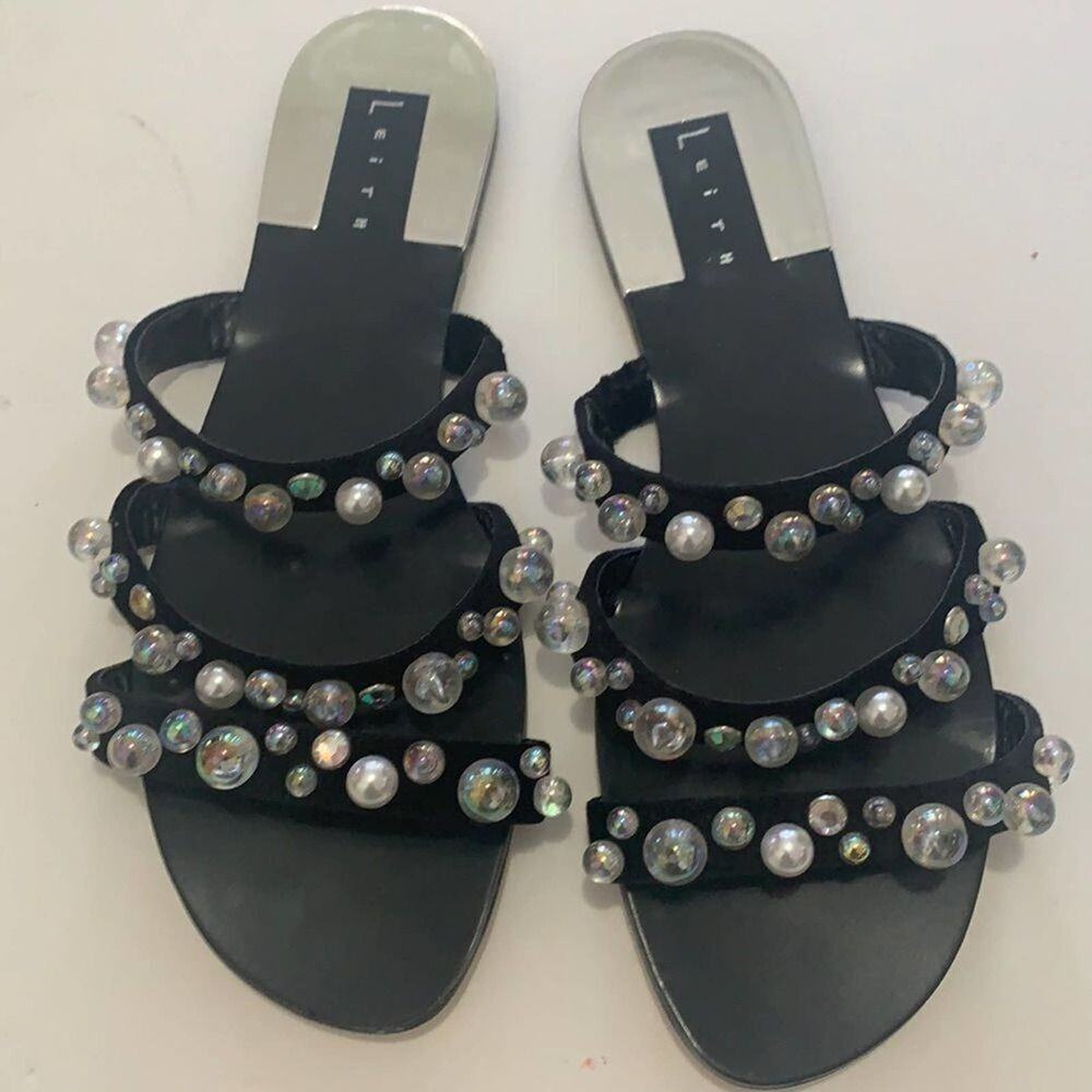 LEITH PEARL EMBELLISHED‎ SANDALS SZ 6.5